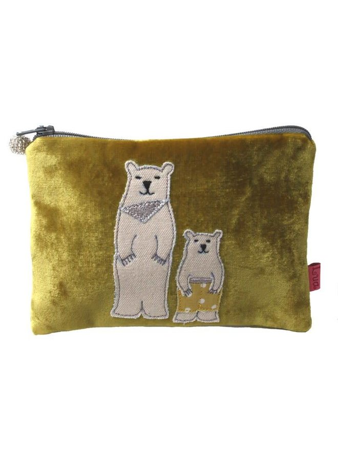 Two Bears Velvet purse
