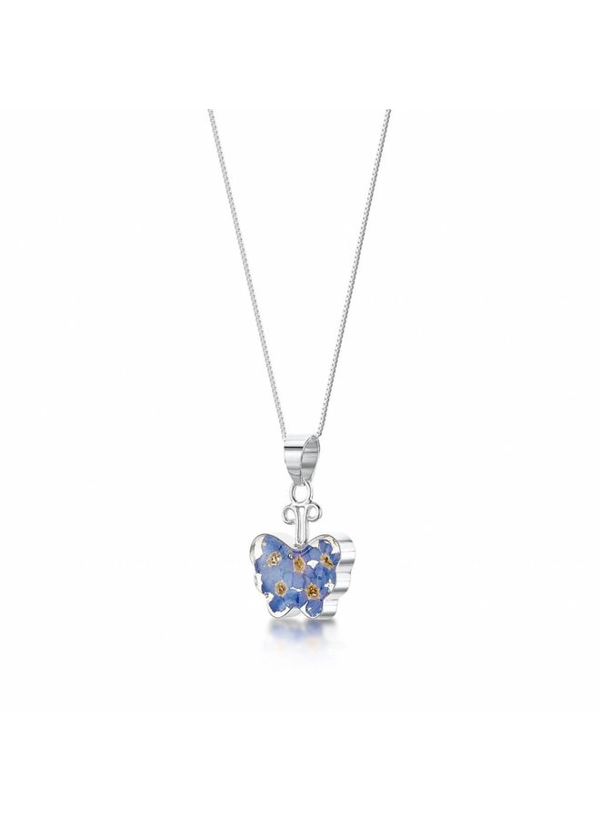 Colgante nomeolvides mariposa plata 003