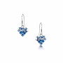 Heart Forget-me-not real flower drop earrings silver 014