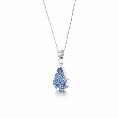 Shrieking Violet Teardrop forget-me-not pendant silver 002 Shrieking Violet Teardrop forget-me-not pendant silver 002