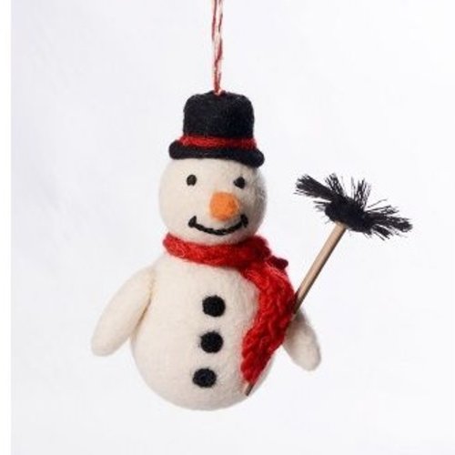 Amica Accessories Snowman Chimney Sweep Felt Decoration 1126 Amica Accessories Snowman Chimney Sweep Felt Decoration 1126