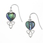 Celtic heart inlay paua shell drop örhängen 115E