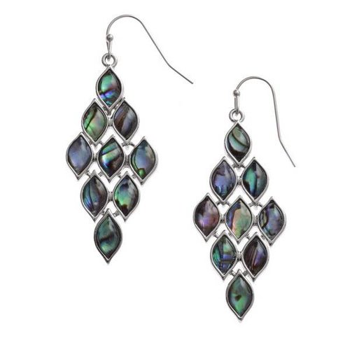 Tide Jewellery Pendientes colgantes de concha de paua de diamantes 119E Tide Jewellery Pendientes colgantes de concha de paua de diamantes 119E