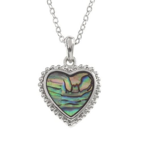 Tide Jewellery Collar pequeño de concha de corazón Paua 100 Tide Jewellery Collar pequeño de concha de corazón Paua 100
