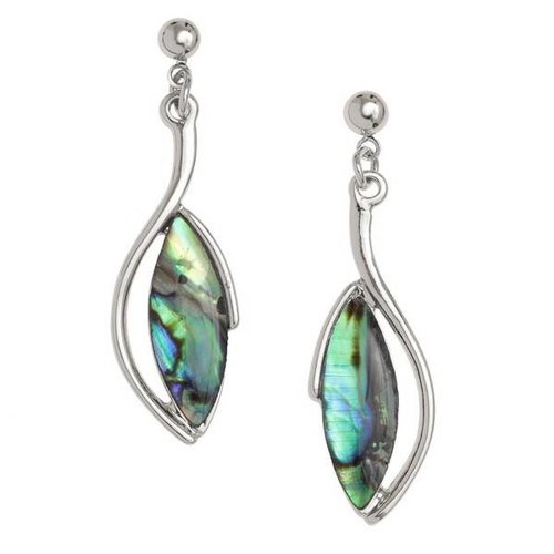 Tide Jewellery Pendientes de botón con incrustaciones de paua con incrustaciones ovaladas 116E Tide Jewellery Pendientes de botón con incrustaciones de paua con incrustaciones ovaladas 116E