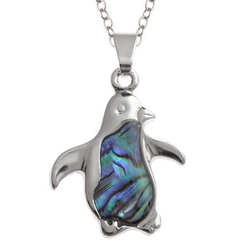 Tide Jewellery Penguin small Inlaid Paua shell necklace 112P Tide Jewellery Penguin small Inlaid Paua shell necklace 112P