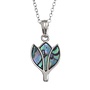 Tulip peacock   Inlaid Paua shell  necklace 114P