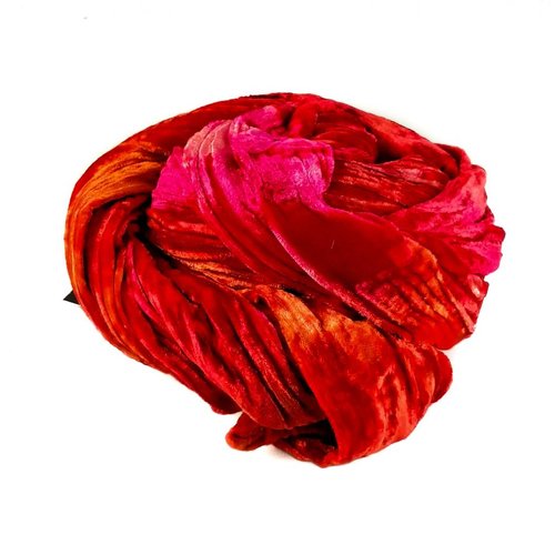 Lady Crow Silks Fire multi gefärbt Double Velvet Schal 082 Lady Crow Silks Fire multi gefärbt Double Velvet Schal 082