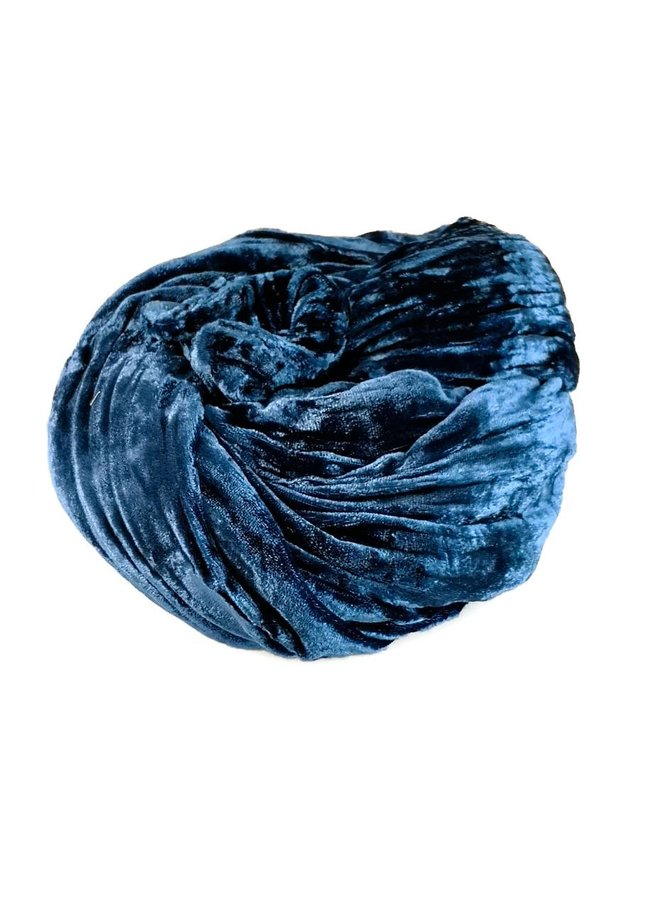 Indigo Silk Double Velvet Schal 081