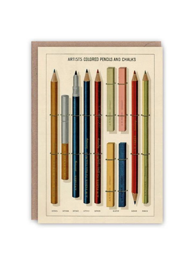 Artists Coloured Pencils and Chalks  pattern book card