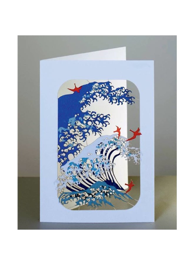 Waves and Birds Laser cut card