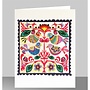 Folk art birds in a square Laser cut card