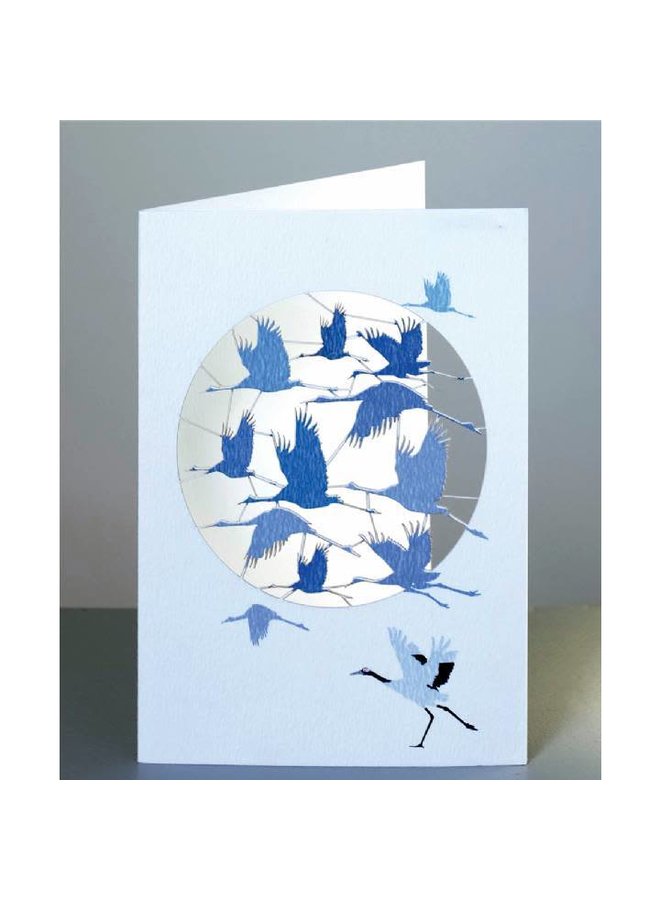 Flight of cranes Laser cut card