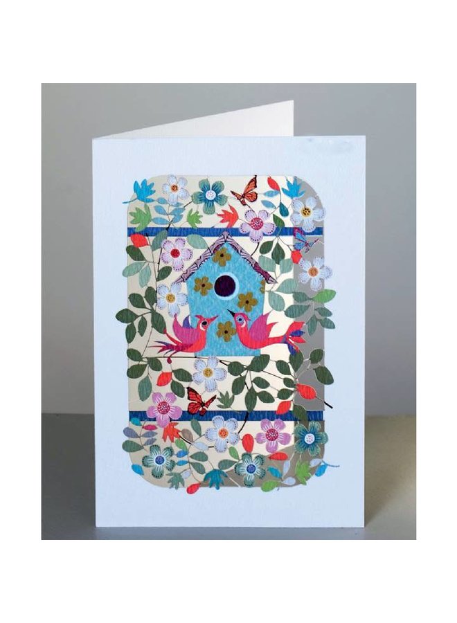 Birds and nestbox Laser cut card