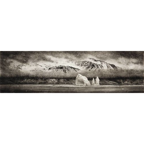 Ian Brooks Iceberg in Cumberland East Bay - etching 001 framed Ian Brooks Iceberg in Cumberland East Bay - etching 001 framed