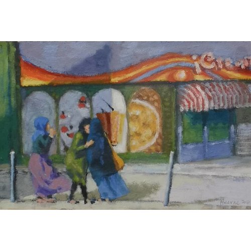 Martin Hearne Ice Cream Parlour - oil framed 042 Martin Hearne Ice Cream Parlour - oil framed 042