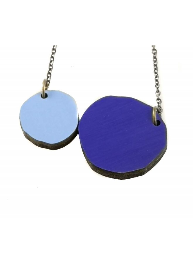 Two Circles  Abstract necklace 003