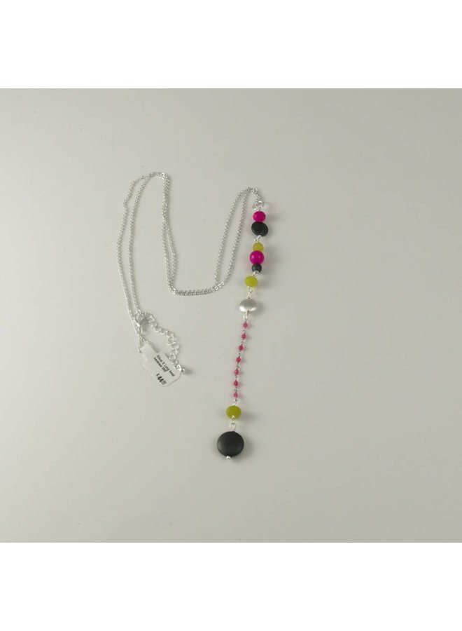 Silber X Lange Perlenkette 060