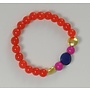 Stretch-Armband 078 aus orange-blauem, gold-rosa Stretch