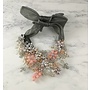 Pink beaded satin  tie necklace 050