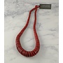 Red Graduated coco disc necklace 061