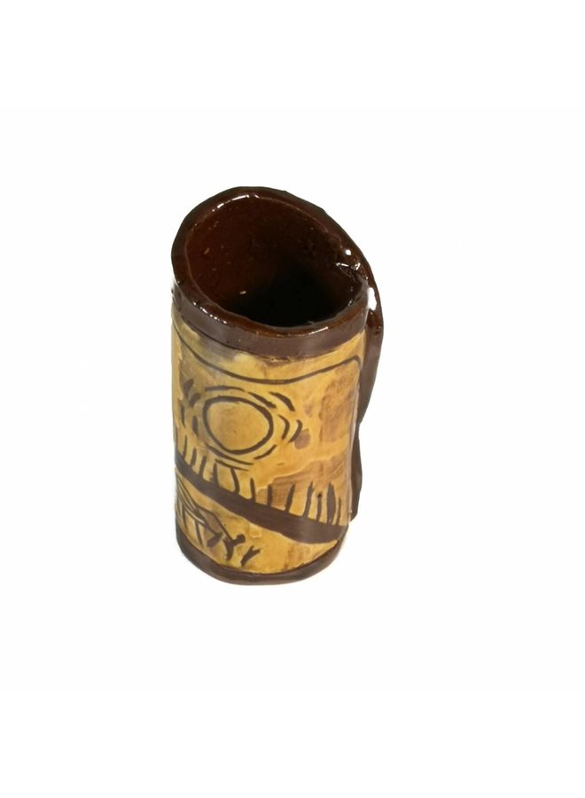 Hare and sun Slipware vase  008