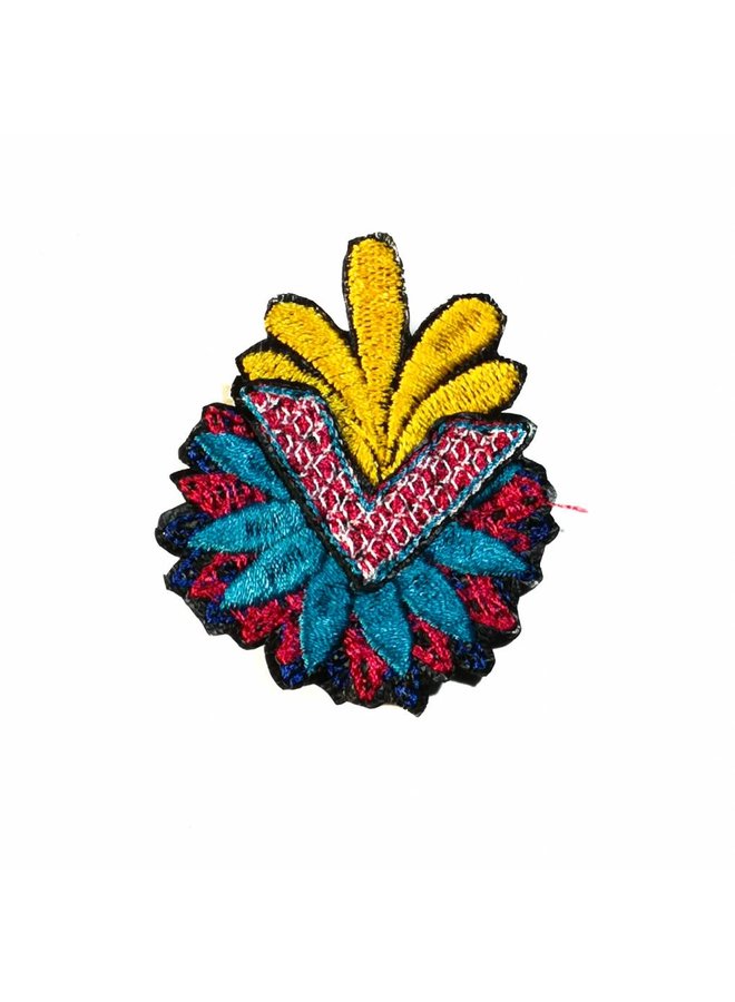 Arrow Flower broche bordado multi en caja 019