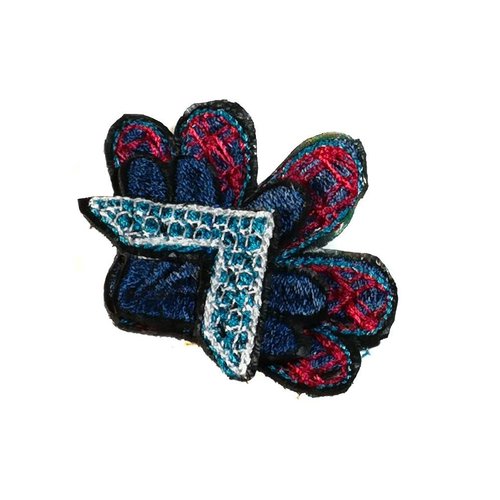 Laura Marriott Arrow Flower broche bordado multi en caja 021 Laura Marriott Arrow Flower broche bordado multi en caja 021