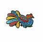 Peacock blue embroidered brooch boxed 006