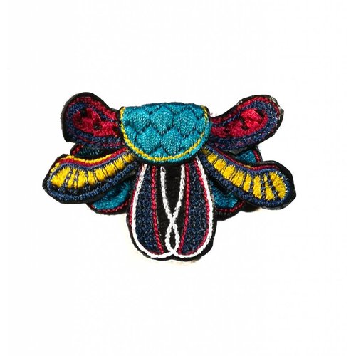 Laura Marriott Radiant spray lt. bl. embroidered brooch boxed 015 Laura Marriott Radiant spray lt. bl. embroidered brooch boxed 015