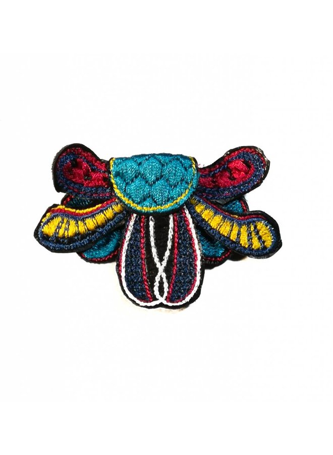 Radiant spray lt. bl.  embroidered brooch boxed 015