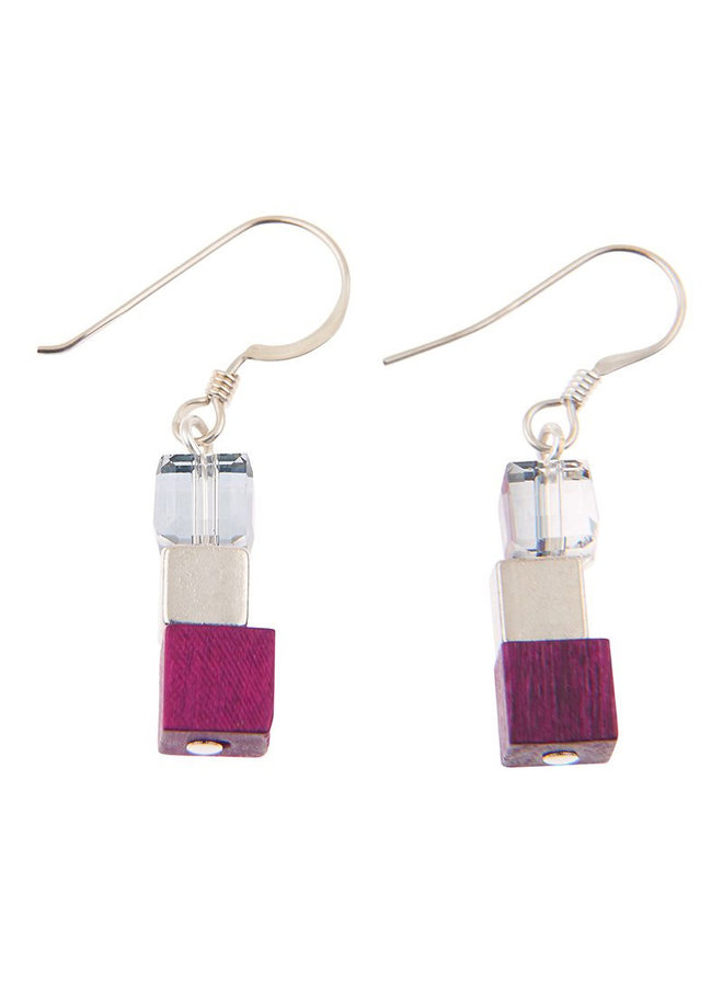 Cerise wooden naturals Earrings