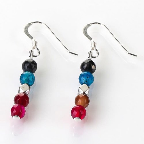 Carrie Elspeth Rainbow popurley 1 pendientes de ágata Carrie Elspeth Rainbow popurley 1 pendientes de ágata
