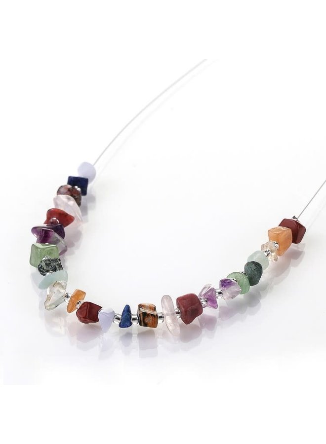 Semi-precious  links chips necklace 509