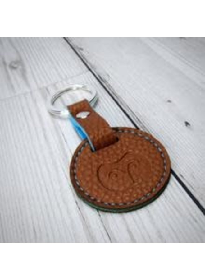 Keyring vegan tan and orange  011