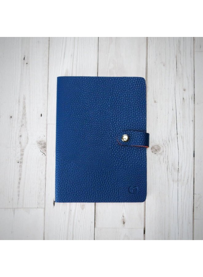 Cuaderno Nicobar Vegan Navy con cierre de papel rayado 003