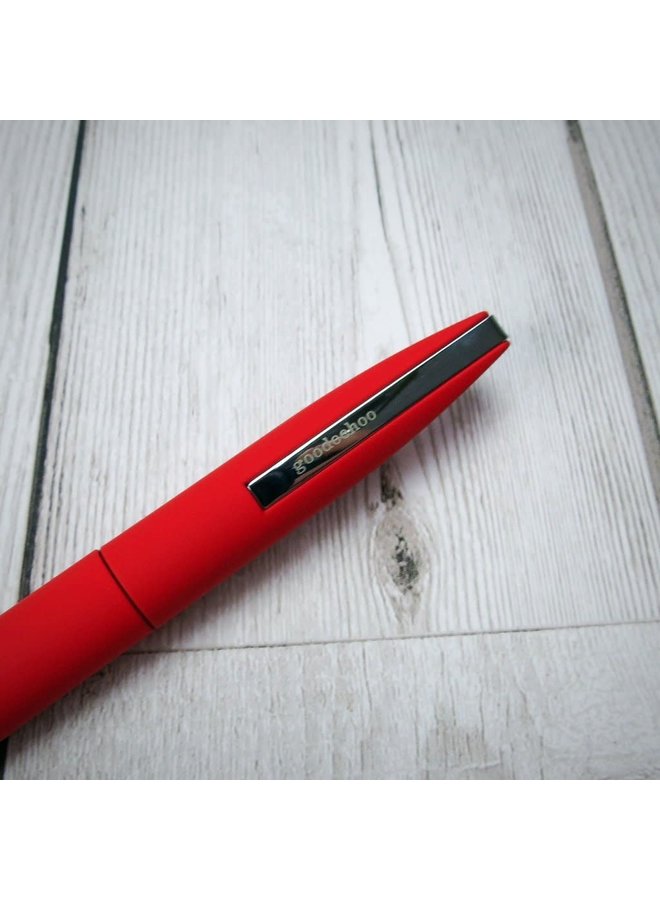 Twist action ball pen red in gift tube 018