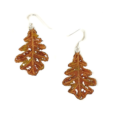 Vikki Lafford Garside Leaf embroidered earrings orange 064 Vikki Lafford Garside Leaf embroidered earrings orange 064