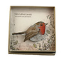 Robin bestickte Box-Brosche 059