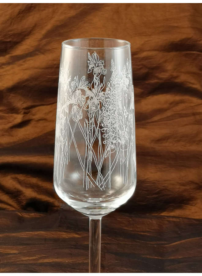 Mesa de flauta floral de cristal 005