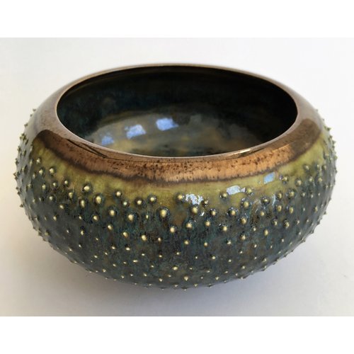 Gabi Komar-Dixon Gold and Jade, wheel thrown large earthenware bowl 06 Gabi Komar-Dixon Gold and Jade, wheel thrown large earthenware bowl 06