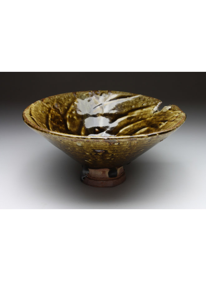 Bowl 100 wood fired stoneware ash glaze 008