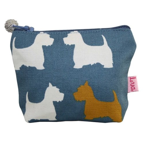 LUA Mini cremallera monedero algodón escocés pizarra 115 LUA Mini cremallera monedero algodón escocés pizarra 115