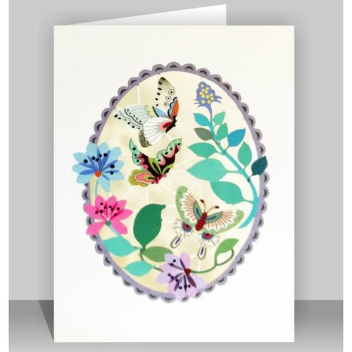 Forever Cards Mariposas en púrpura oval Lazer tarjeta de corte Forever Cards Mariposas en púrpura oval Lazer tarjeta de corte