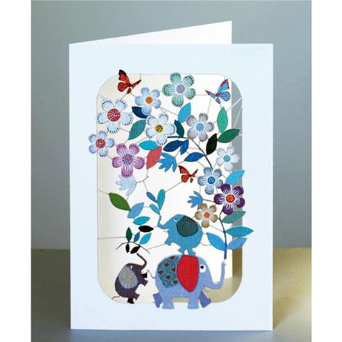 Forever Cards Los elefantes y flowersl lazer tarjeta de corte Forever Cards Los elefantes y flowersl lazer tarjeta de corte