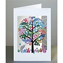 Tarjeta de corte láser de árbol multicolor