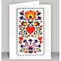 Orange Flower Burst with Heart Laser cut card