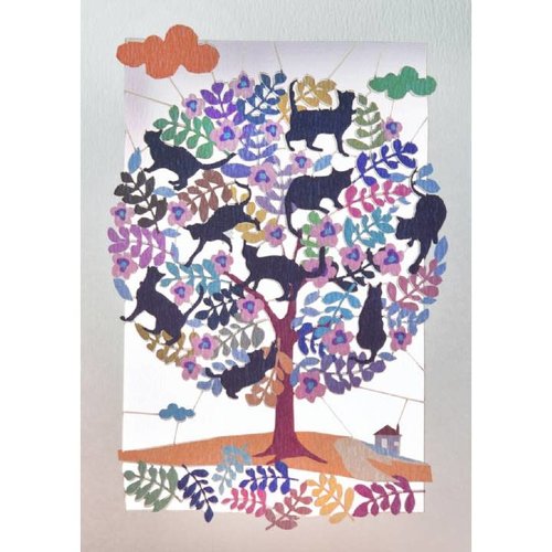 Forever Cards Baum voller Katzen Lazer Schnittkarte Forever Cards Baum voller Katzen Lazer Schnittkarte