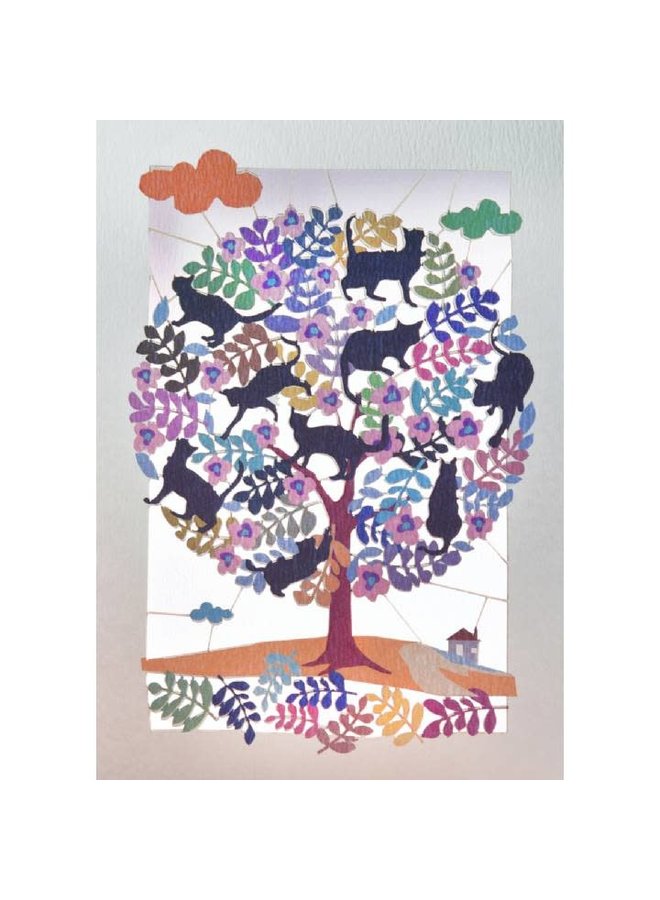 Tree full of cats Lazer cut card