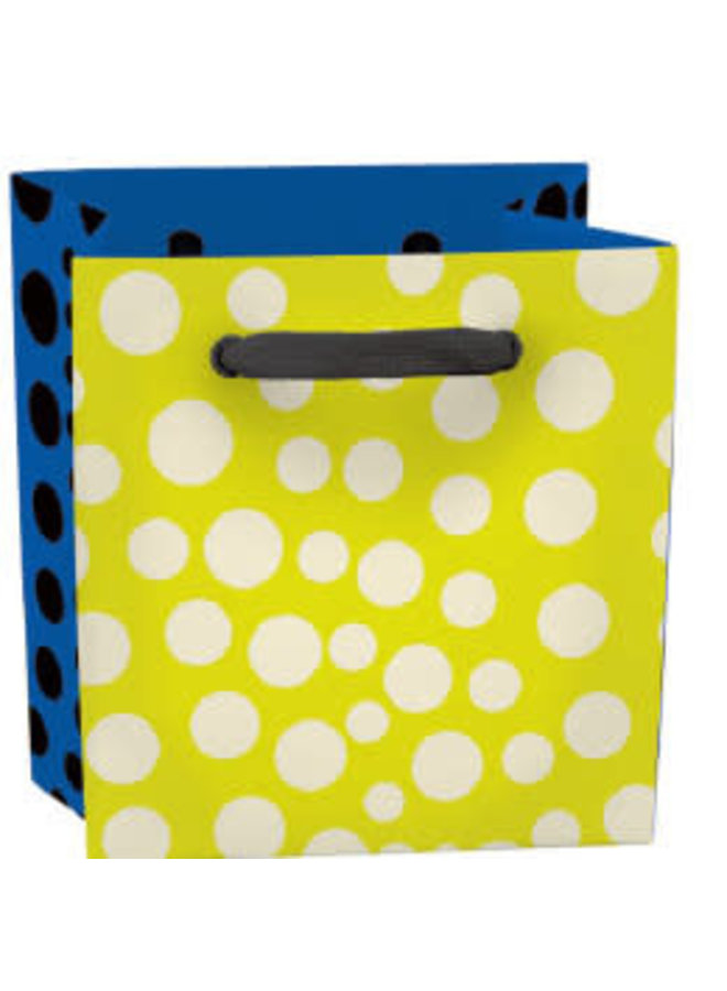 Dotty mini bag - ribbon handle and label